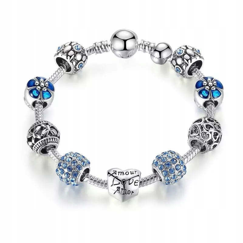 

Bransoletka Srebrna Charms Damska Z Zawieszkami