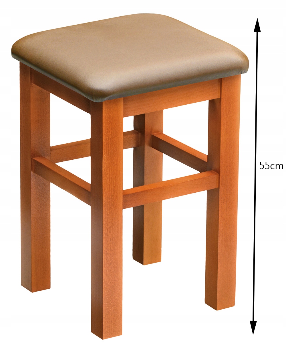 Taboret Drewniany do kuchni 55 cm loft wysoki krzesło bar SOLIDNY HOKER Kolor mebla wenge
