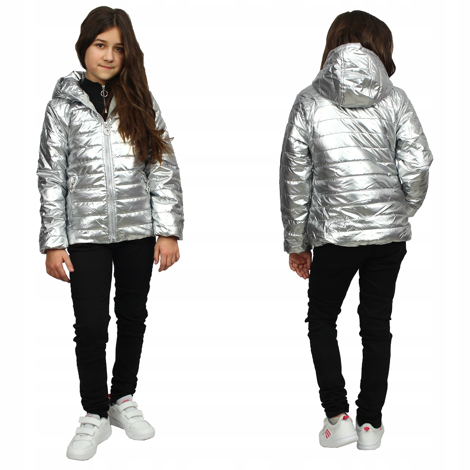 KURTKA Przejściowa PIKOWANA Ciepła POŁYSK 122/128 Rozmiar 128