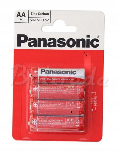 Baterie Panasonic cynkowo-węglowe R6 Aa 4 sztuki 1.5V