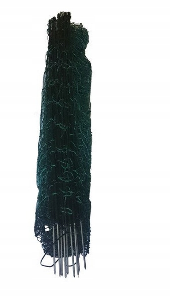 Siatka elektryczna dla drobiu jagniąt 25m 112cm, zielona pojedyńczy szpic