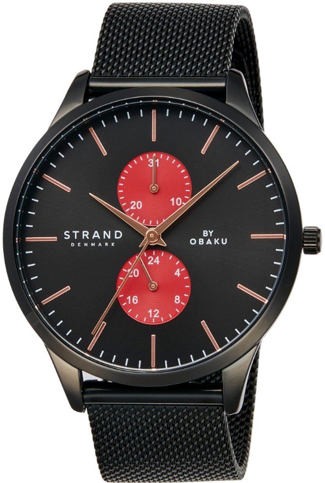 Nový Originální Pánské hodinky Strand by Obaku S703GMBBMB-DS černé, krabička