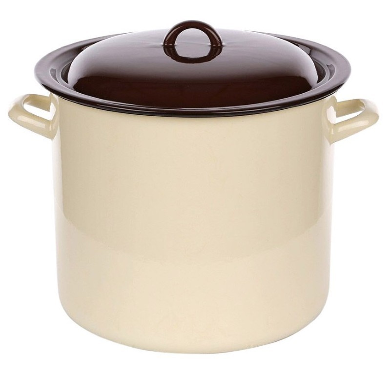 Hrnec 14,2 l s poklicí, velký, 28 cm, krémový, plyn, indukce