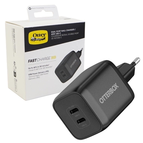 Rychlá Síťová Nabíječka Dual Port Usb-c Otterbox Wall Charger GaN 65W