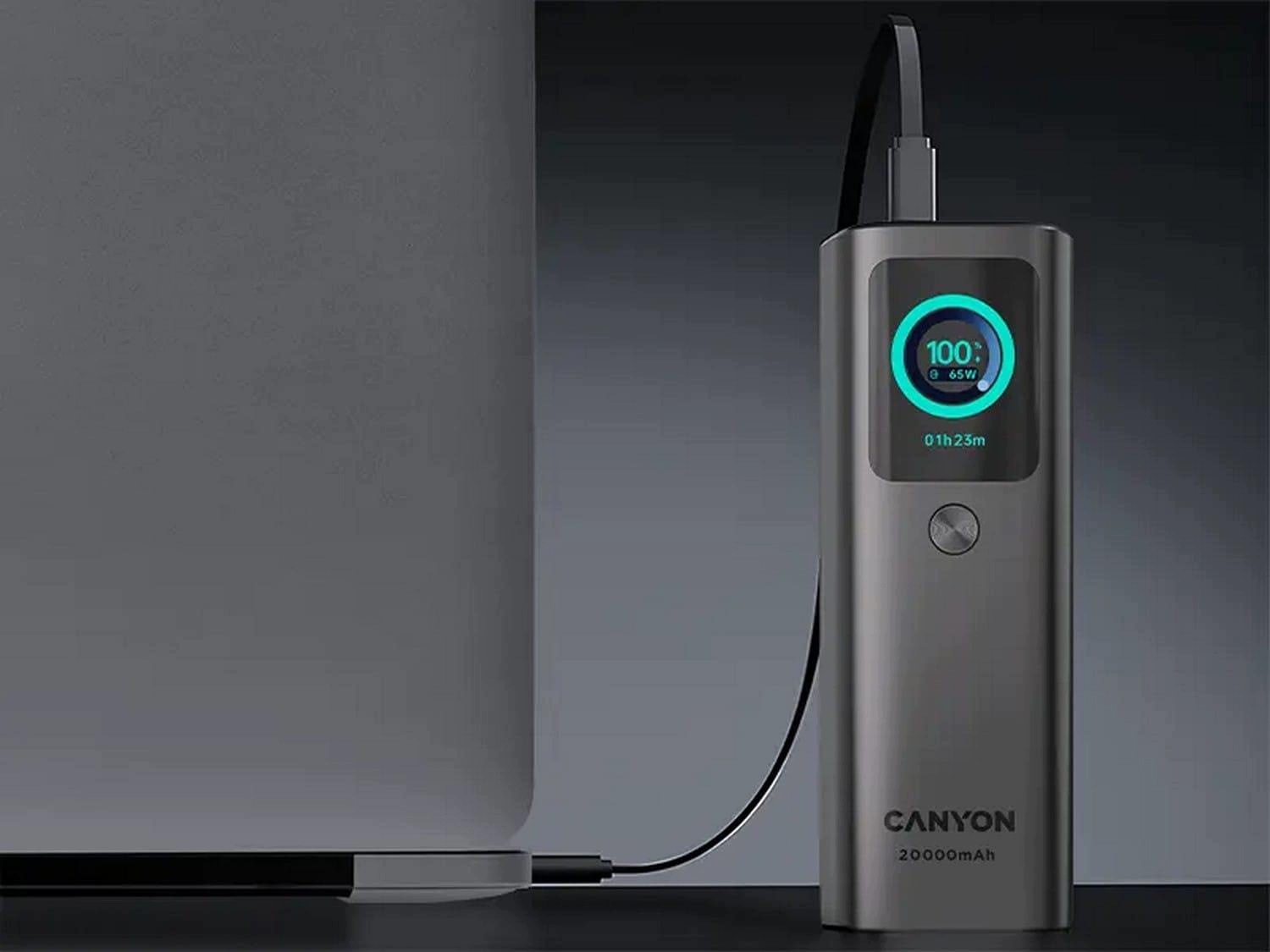 CANYON Built-in cable power bank OnPower 265 20000mAh 165W   Aluminium Dark grey — 10