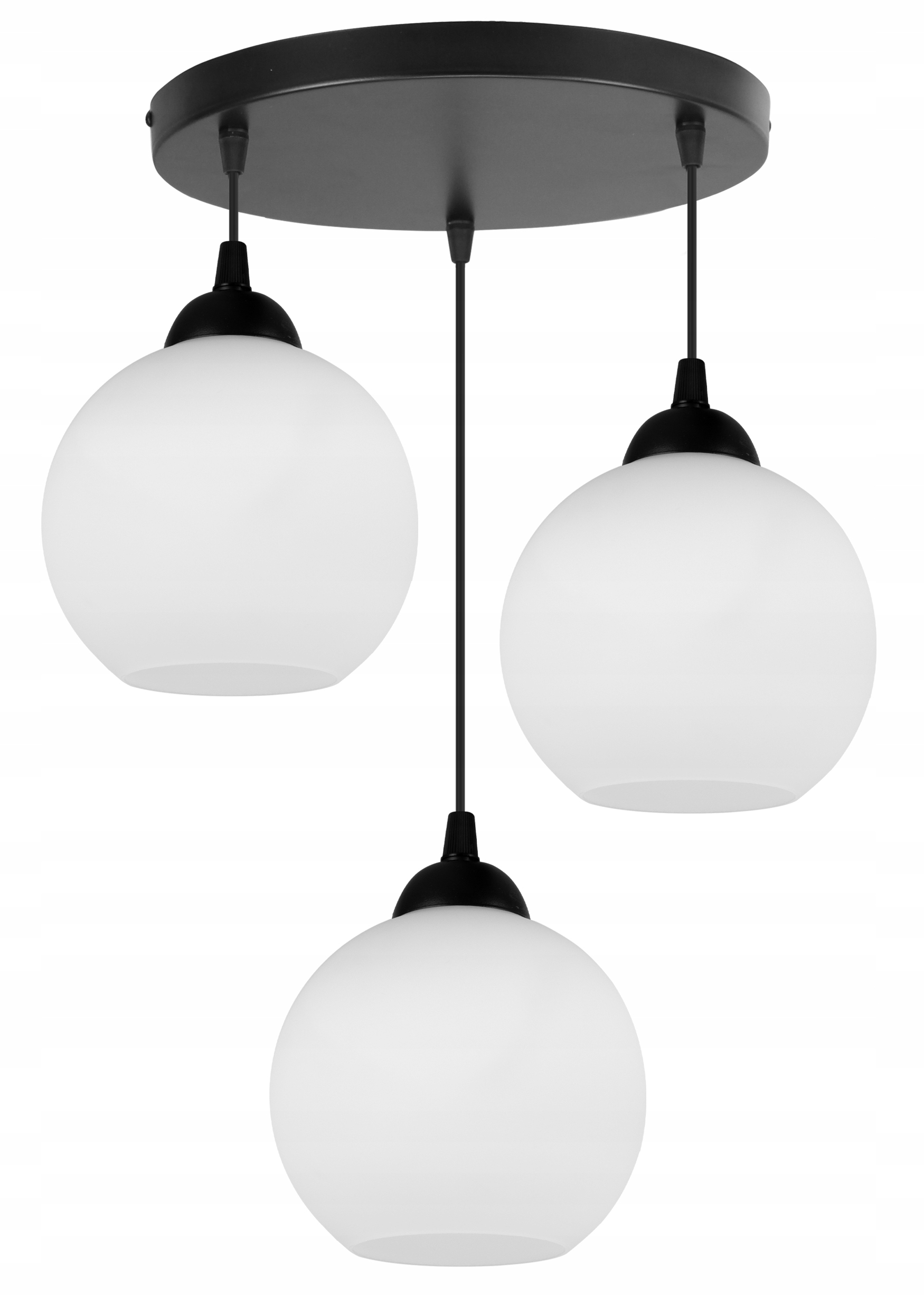 

Lampa Wisząca Klasyczna Metalowa Szklany Klosz