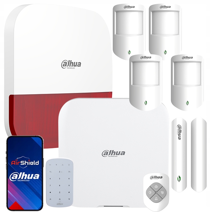 Alarmový set Dahua 4G Sms WiFi AirShield 4x Pir detektor Centrálne diaľkové ovládanie