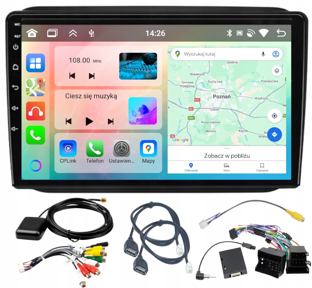 Gps Navigace A Android Škoda Fabia 2007-2014 Carplay Wifi 4GB 64GB