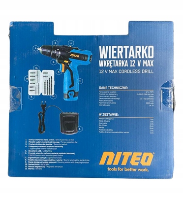 WIERTARKO WKRETARKA AKUMULATOROWA 12 V NITEO TOOLS Marka Niteo