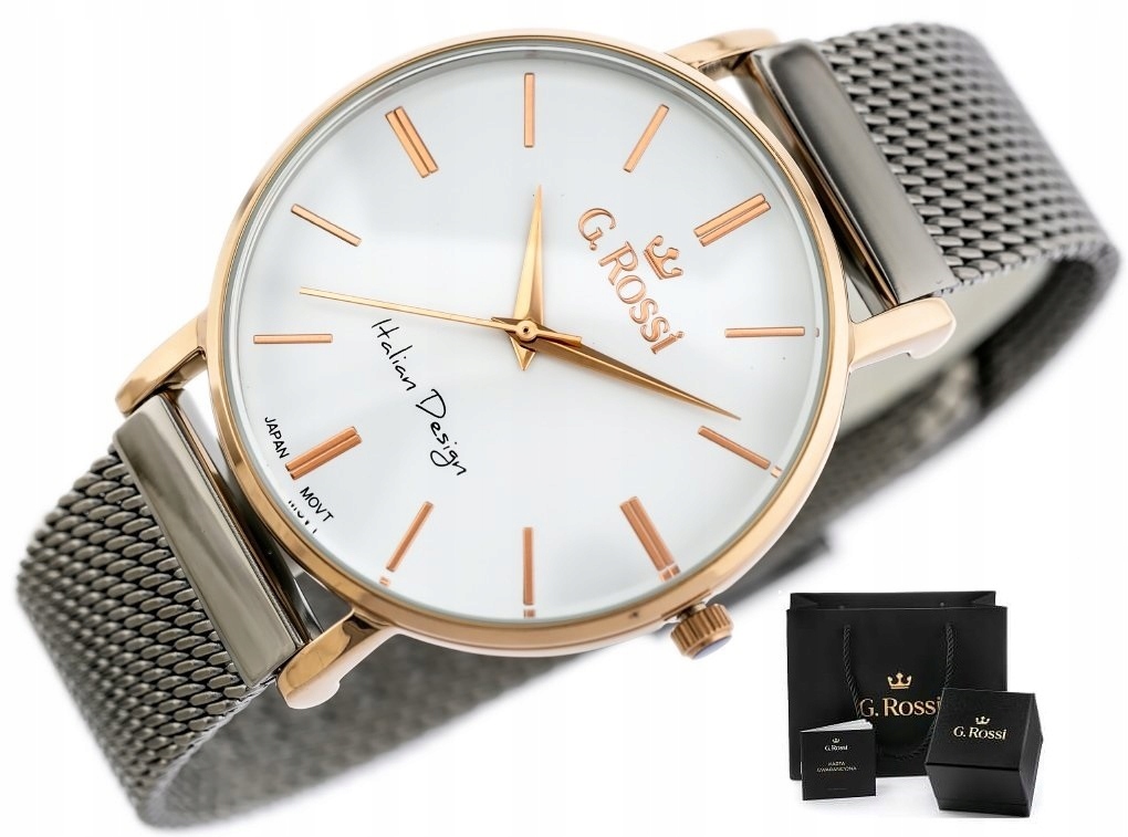 ZEGAREK DAMSKI G. ROSSI RALFIA mesh BOX + GRAWER