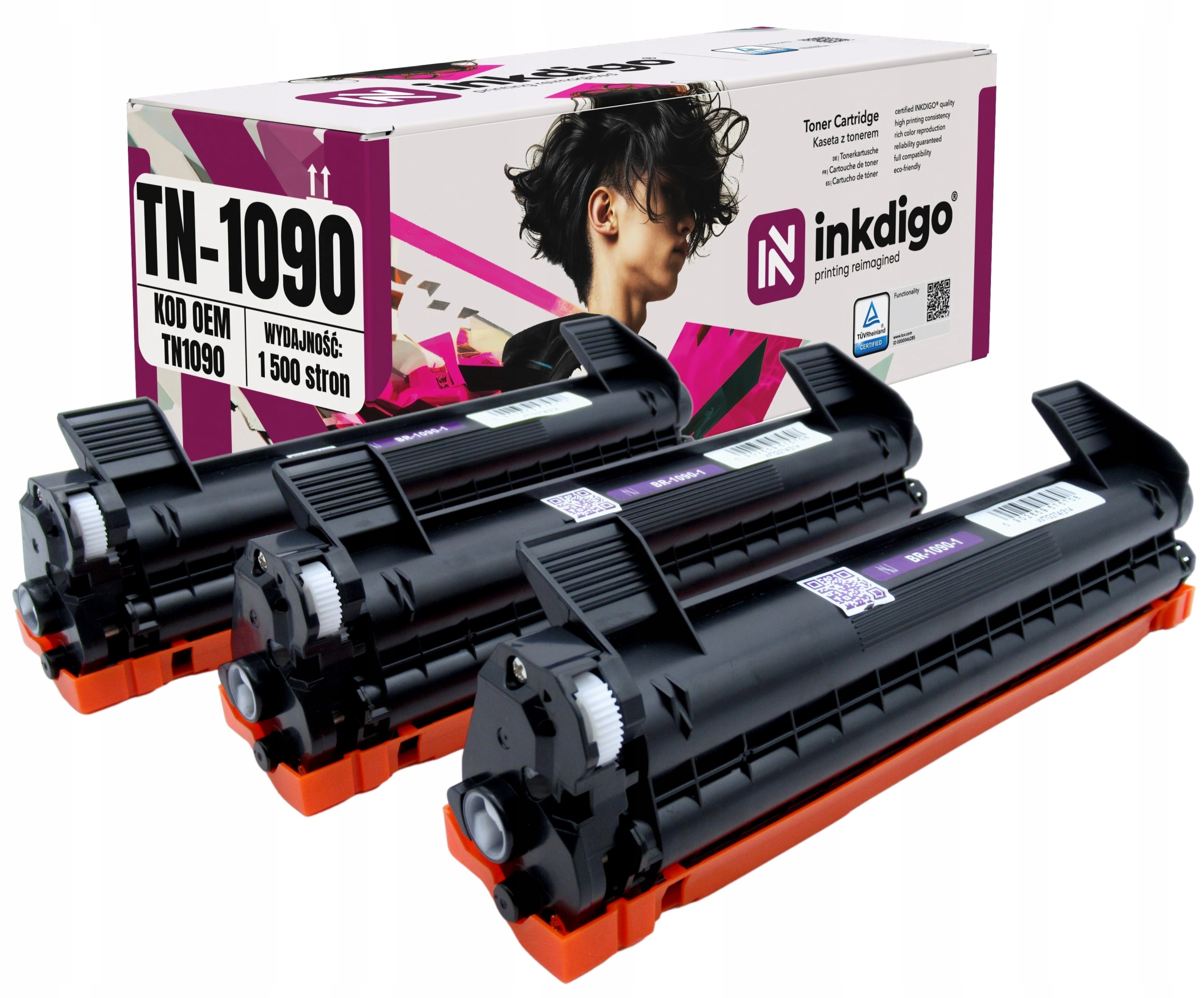 TN-1090 XL 3x Náhradní Toner Pro Tiskárnu Brother HL-1222WE DCP-1622WE HL1223