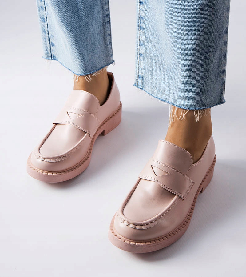 Różowe mokasyny na grubej podeszwie MP302 39 Marka inna