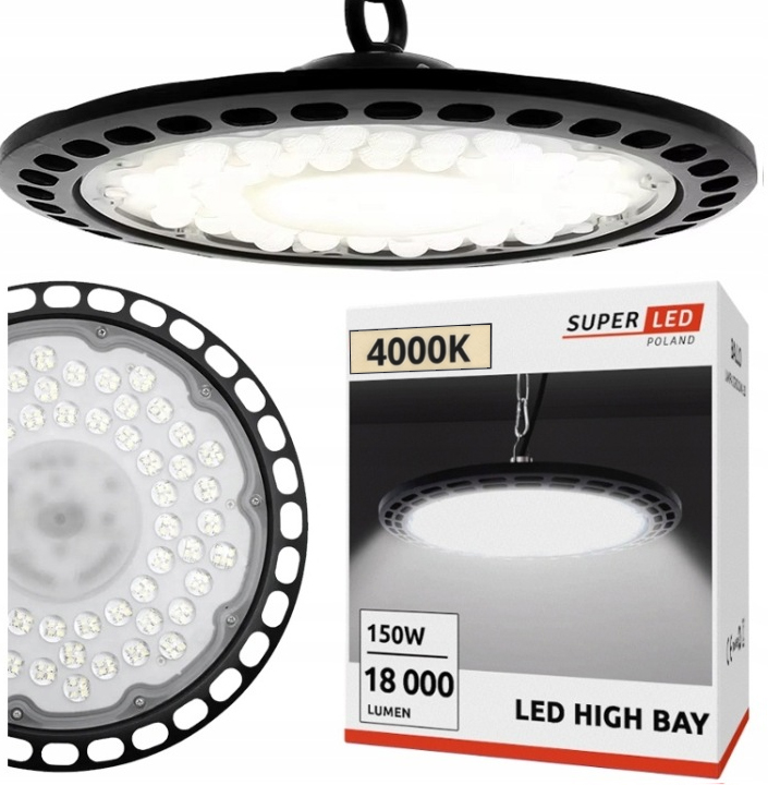 Průmyslová Led lampa High Bay Ufo 150W 18000lm IP65 skladová hala obchod