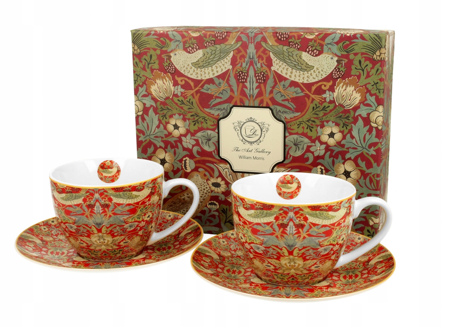 

Dwie filiżanki do kawy Gogh porcelana ptaki red