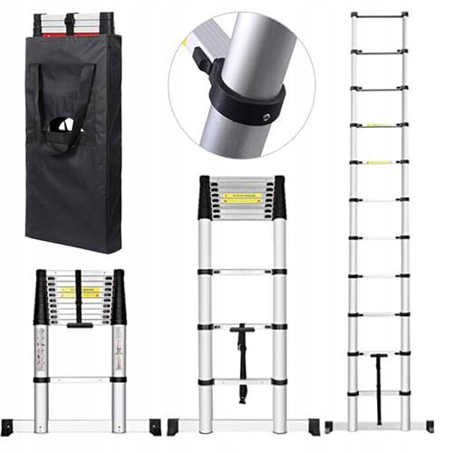 Drabina aluminiowa teleskopowa składana przystawna rozsuwana HIGHER 3,2m — 14
