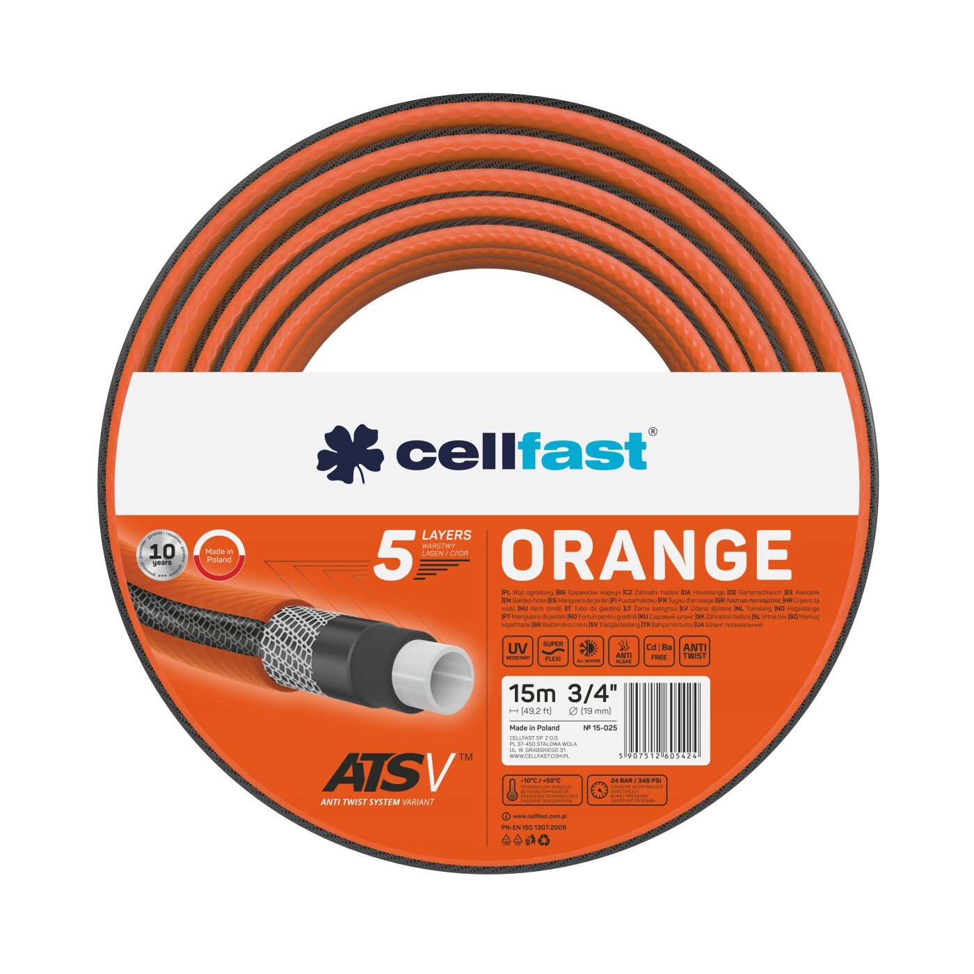 

Cellfast Wąż ogrodowy Orange Atsv 3/4'' 15M