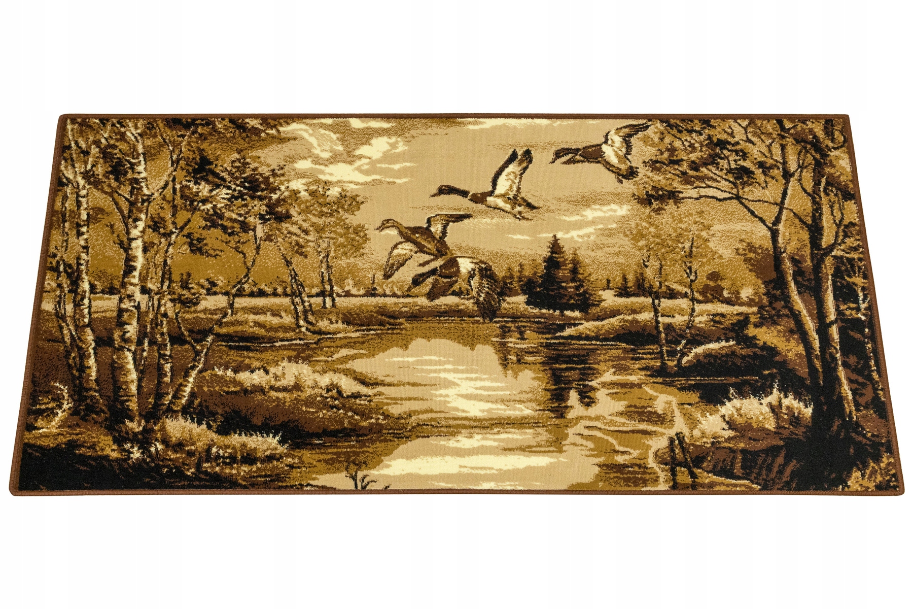 Makatka Na Ścianę Dywan Kaczki Brąz Beż Natura Jak Obraz Weltom 100x210 cm