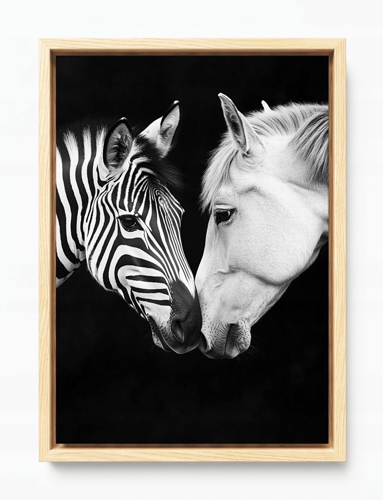 Obraz Rám American Box Portrét Kůň Zebra Bílá Černá Kontrast B&w 40x60