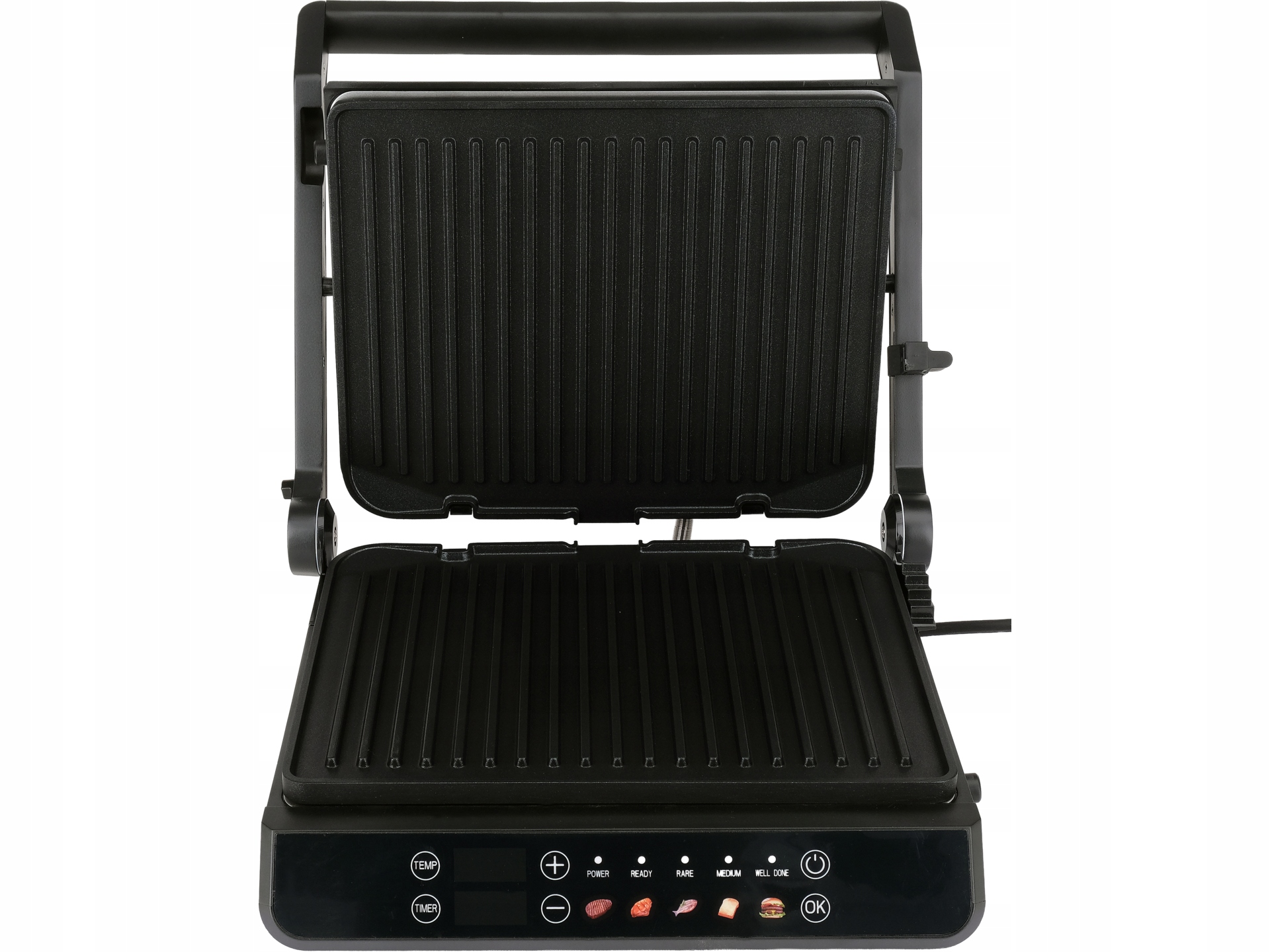 ЕЛЕКТРИЧНИЙ ГРИЛЬ 2000 ВТ СКЛАДАНИЙ НАБІР ДЛЯ СЕНДВІЧІВ СВІТЛОДІОДНА ПАНЕЛЬ КЕРУВАННЯ ЧАСОМ LUND Потужність 2000 Вт