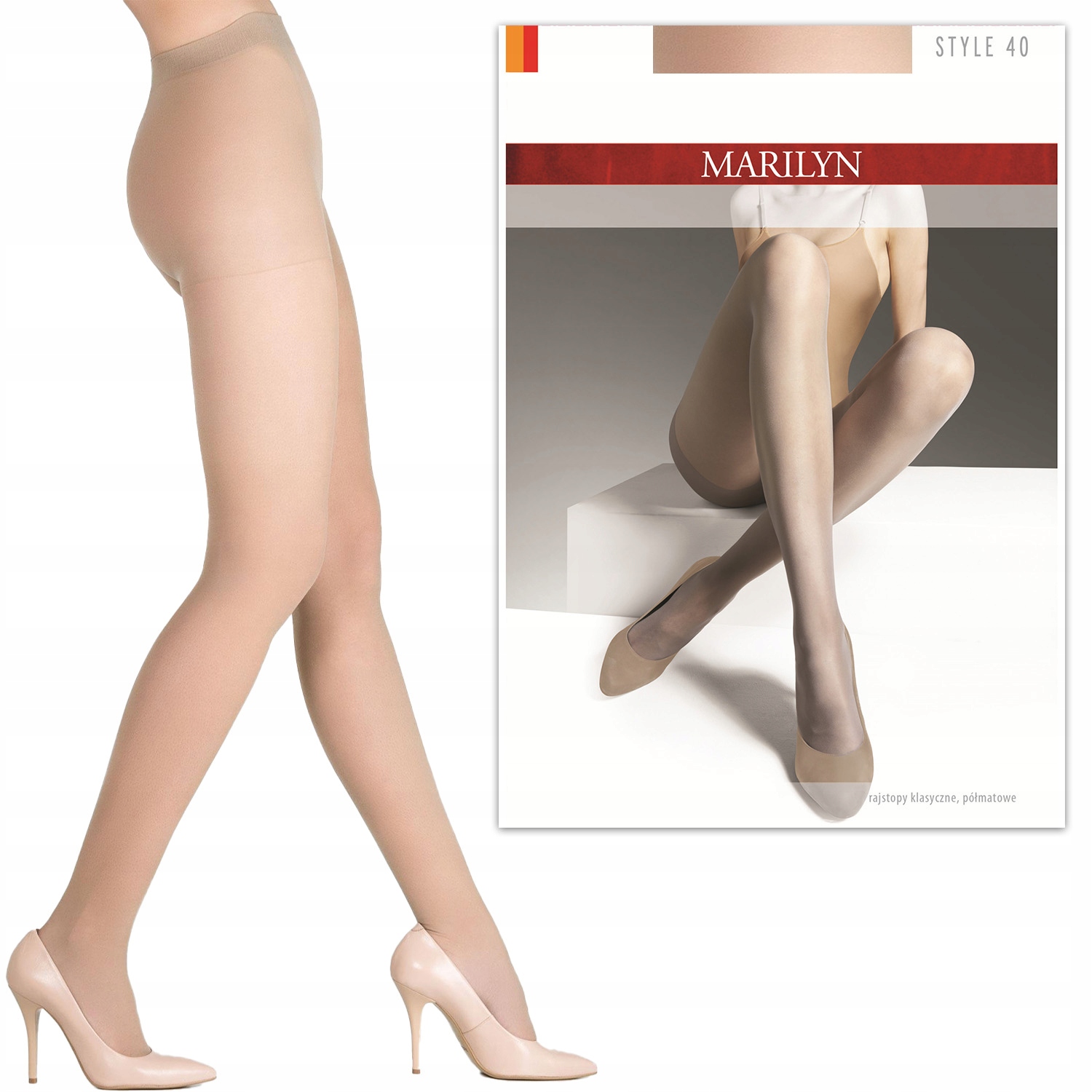 

Marilyn Półmatowe rajstopy z lycry Style 40 Den