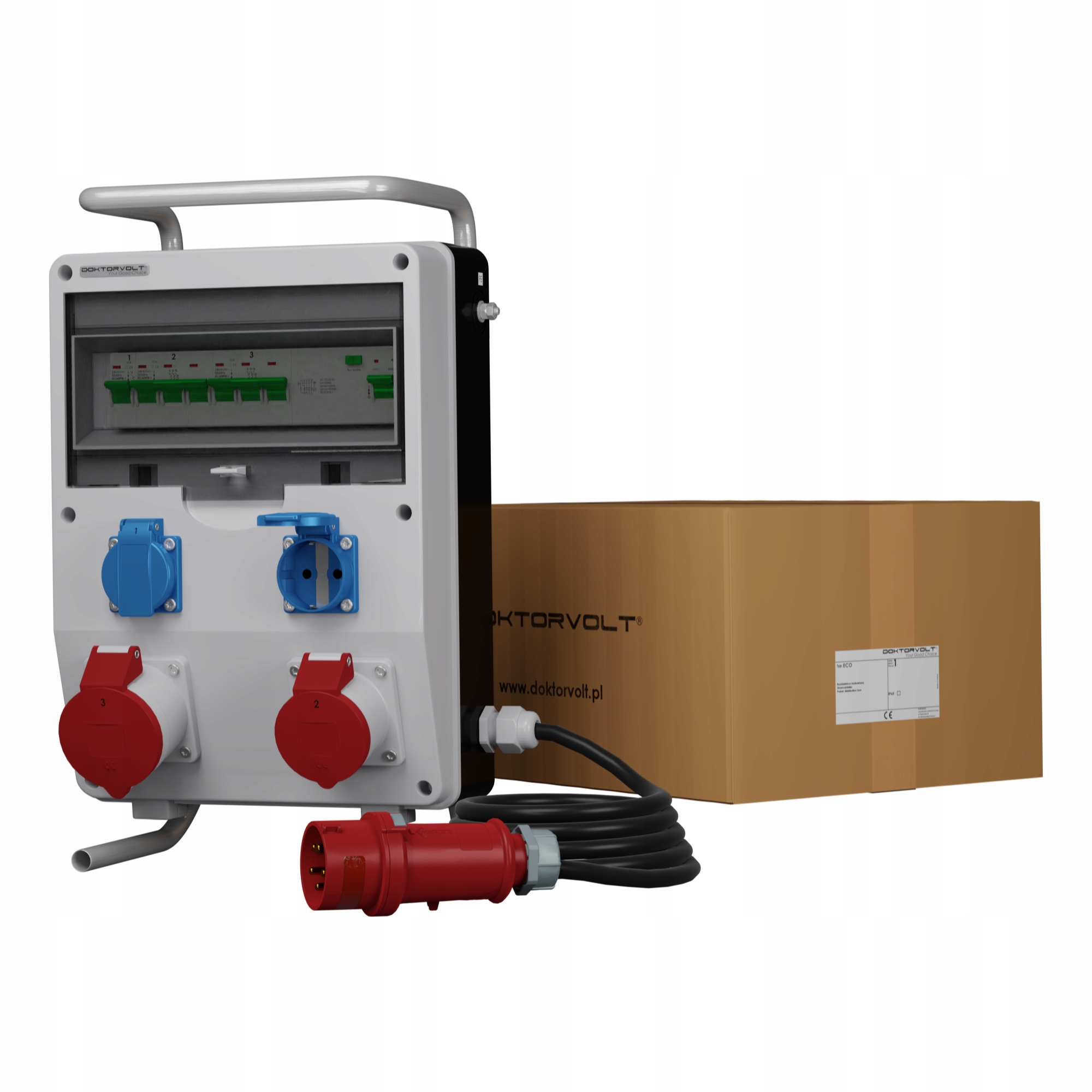 Stavební rozvaděč na stojanu s kabelem Schuko