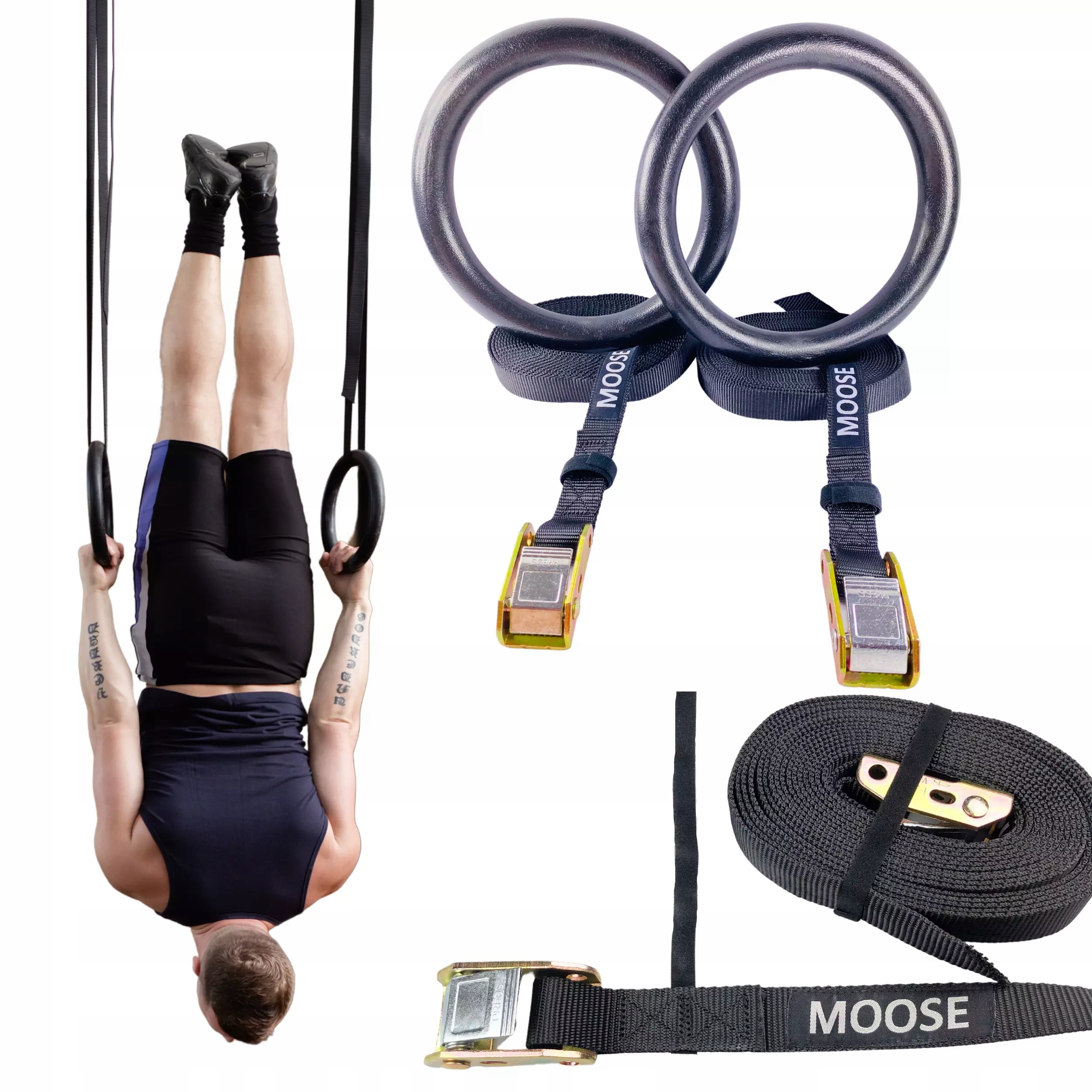 Kółka Gimnastyczne Obręcze Koła Fitness Taśmy Moose Do Ćwiczeń Abs Crossfit