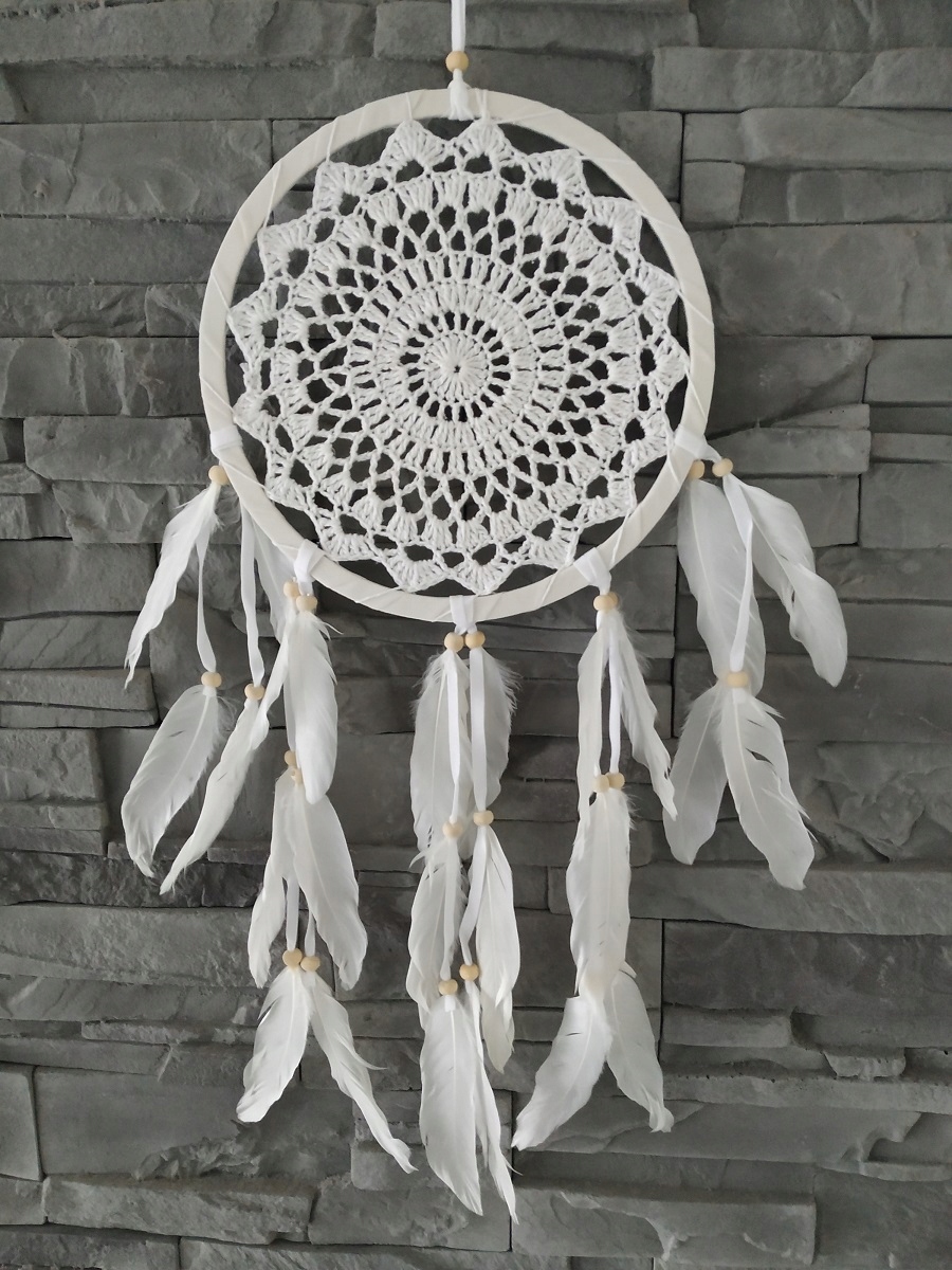 

Duży Łapacz Snów Dreamcatcher Haftowane Koronka