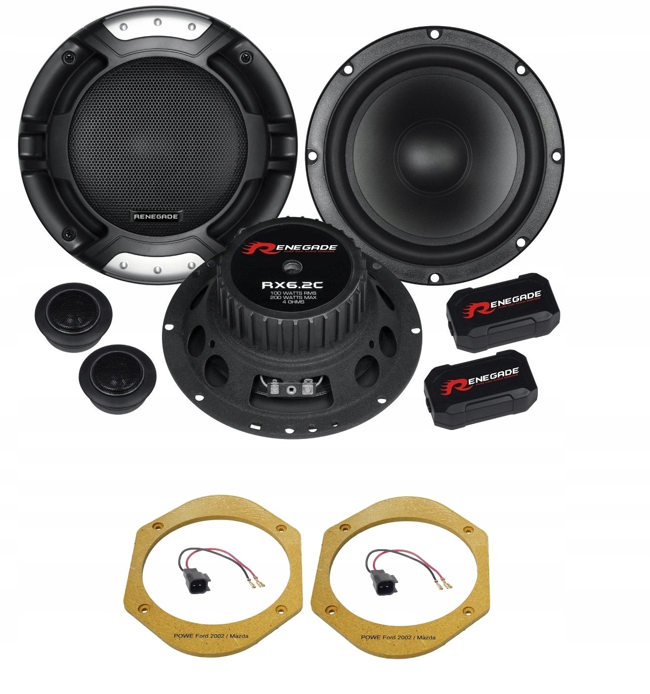 Automobilové reproduktory 165 mm Renegade RX6.2C Ford Mondeo Fusion Vzdialenosť