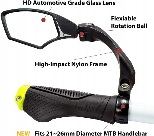 REGULOWANE OBROTOWE LUSTERKO WSTECZNE ROWERU-Lewe Typ samochodu Niezdefiniowany