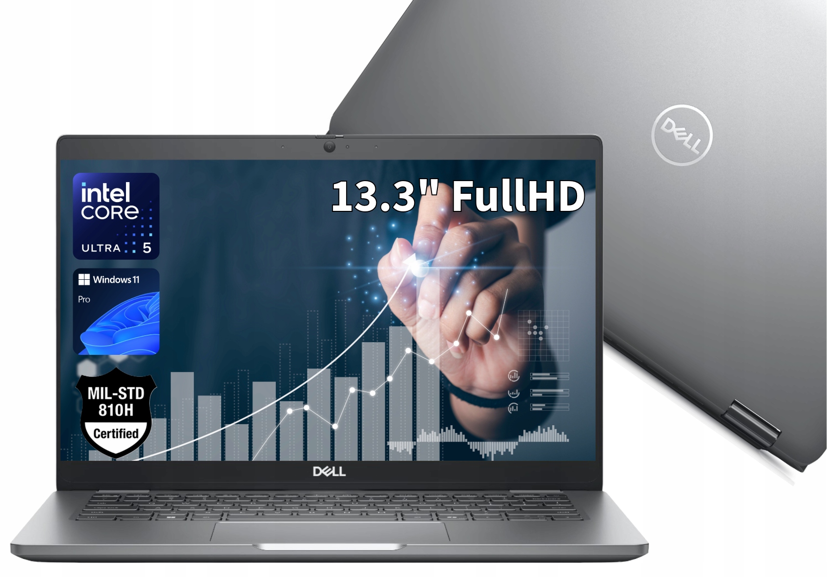 Dell Latitude 5350 U5 125U 12x4.3GHz 16/256GB 13.3 Fhd W11P Większa Bateria