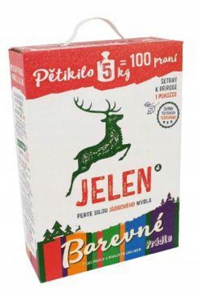 Levně Prací prostředek Jelen mýdlový prášek Color 5kg Box