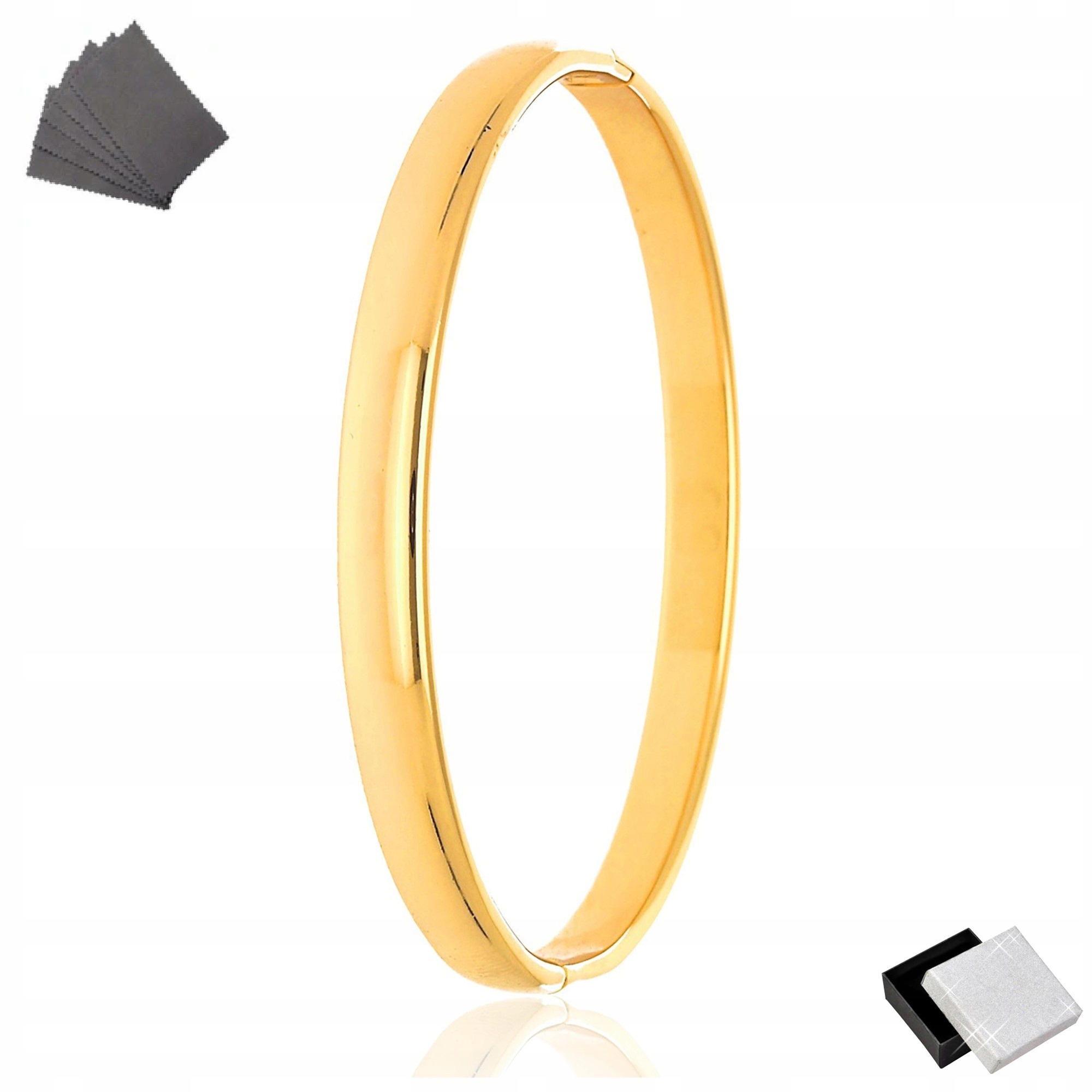 

Unikalna Bransoletka Damska Sztywna Owalna 18K