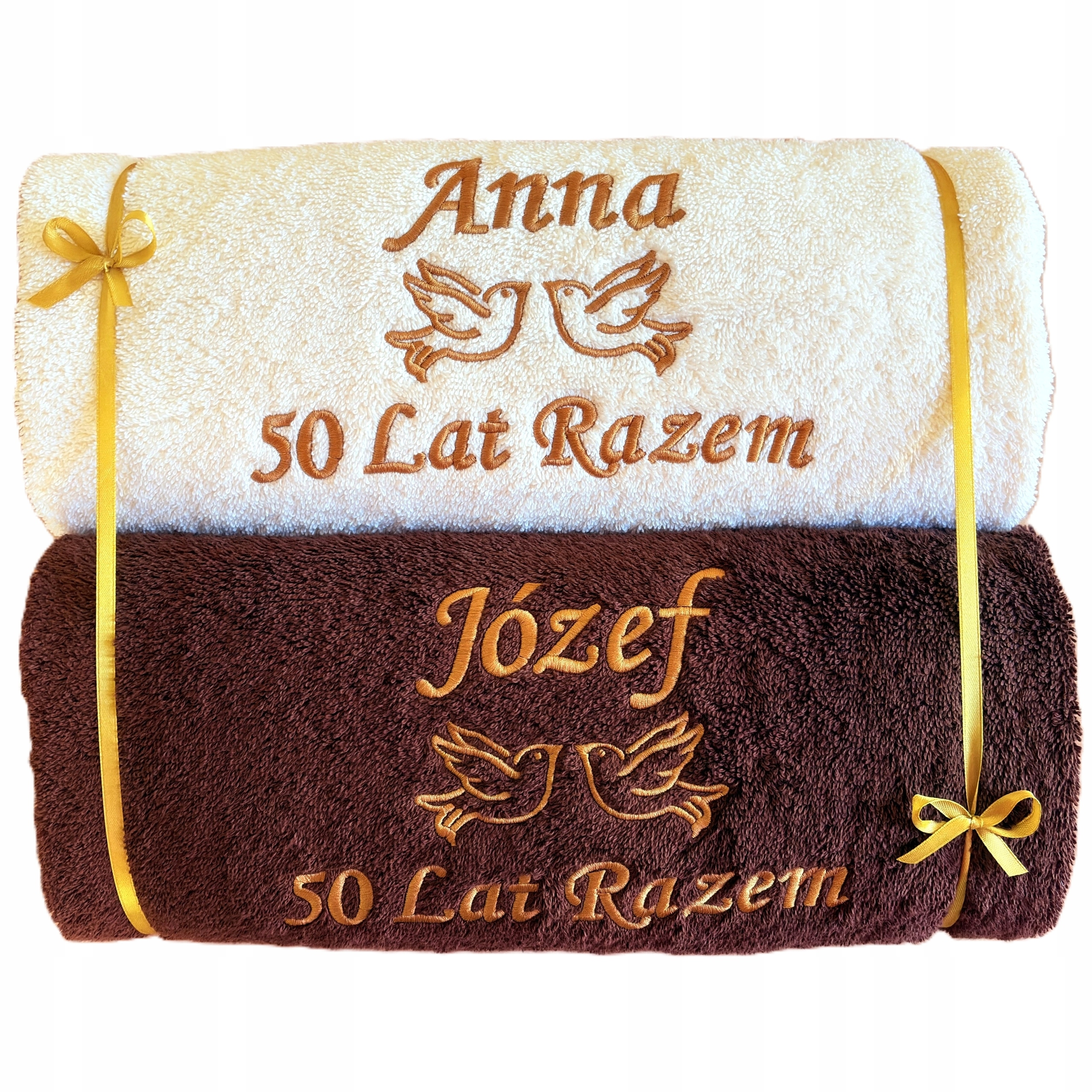 Dárek k 50. výročí svatby, výročí, zlaté hody pro rodiče, Ručníky s výšivkou