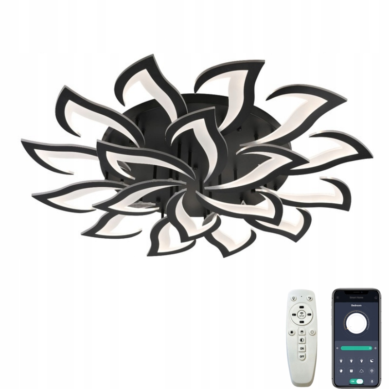 Závesná lampa AjieQaQ čierna, moderná Led, 18 svetelných bodov