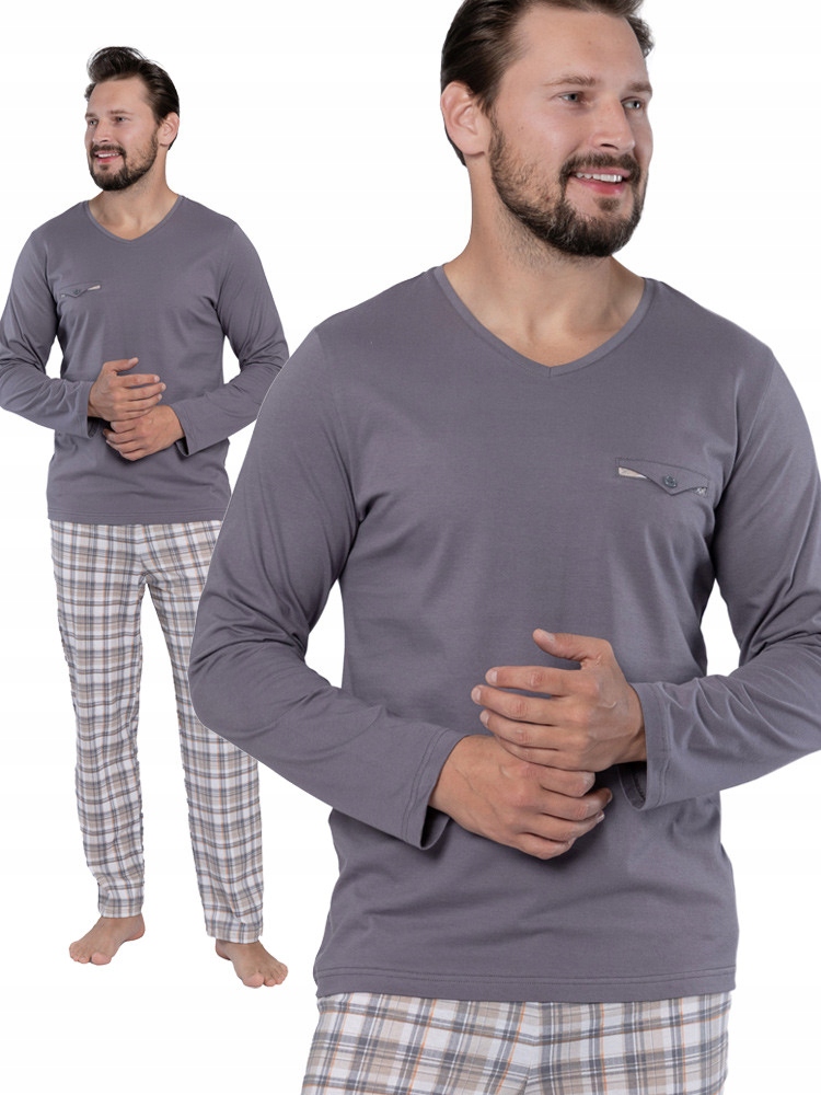 Hotberg Andrzej klasické dlouhé pánské pyžamo [šedé] M