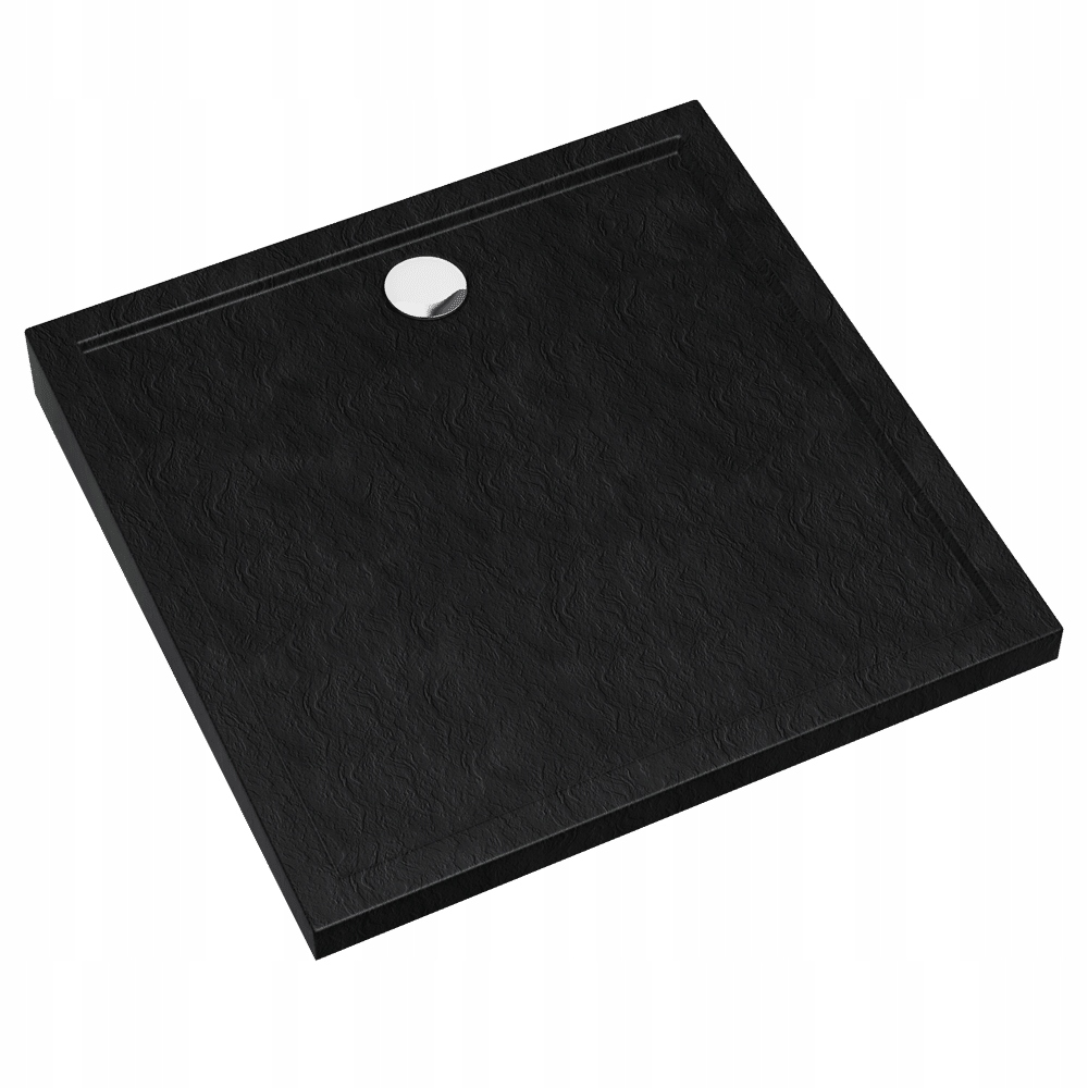 Brodzik Sharper Black Stone 80x80 Schedpol Shedline czarny efekt kamienia