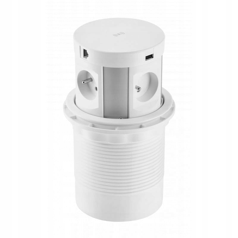 Prodlužovač Stolní Nábytková Zásuvka Gtv Comfort Plus Usb Bílý