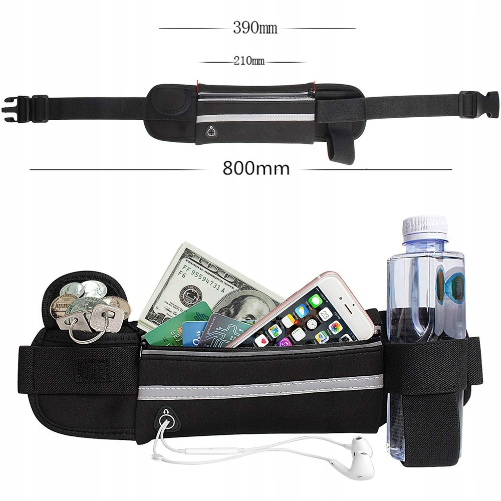 SASZETKA SAKWA NERKA PAS DO BIEGANIA JOGGINGU NA TELEFON BIDON KIESZONKA Kolor wielokolorowy