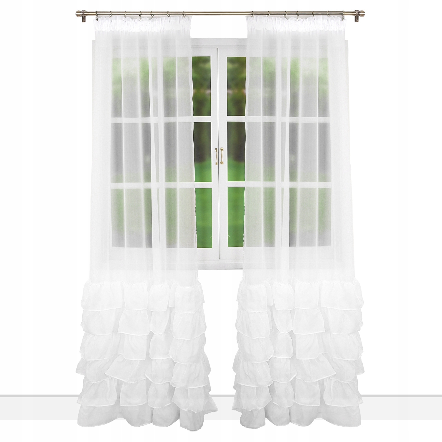 FIRANA ZDOBIONA FALBANAMI DŁUGA TAŚMA I TUNEL