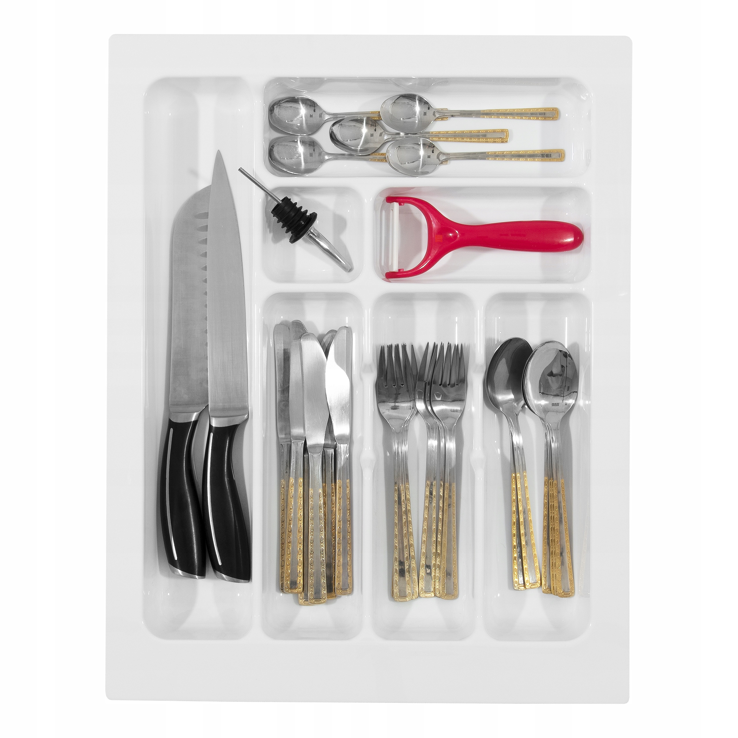 

Wkład na sztućce do szuflady Organizer 45 biały