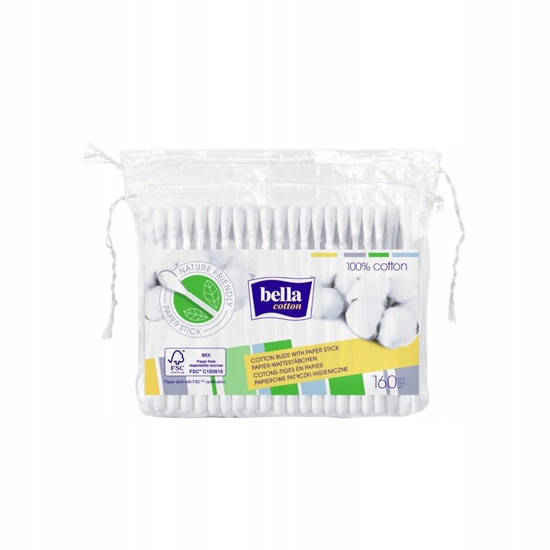 

Patyczki higieniczne Bella Cotton, papierowe160szt