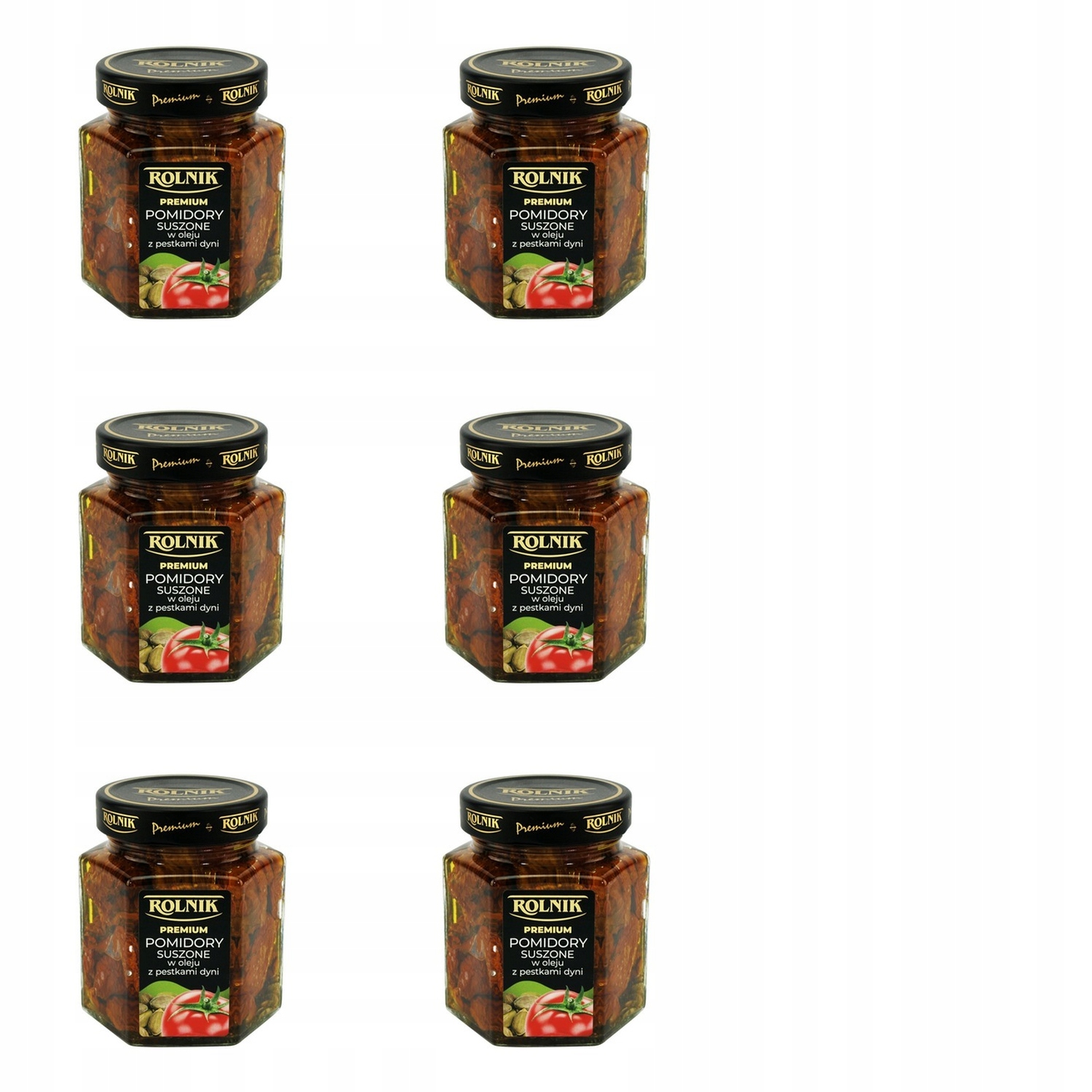 6x 280g Rolnik Pomidory Suszone w oleju z pestkami Zgrzewka