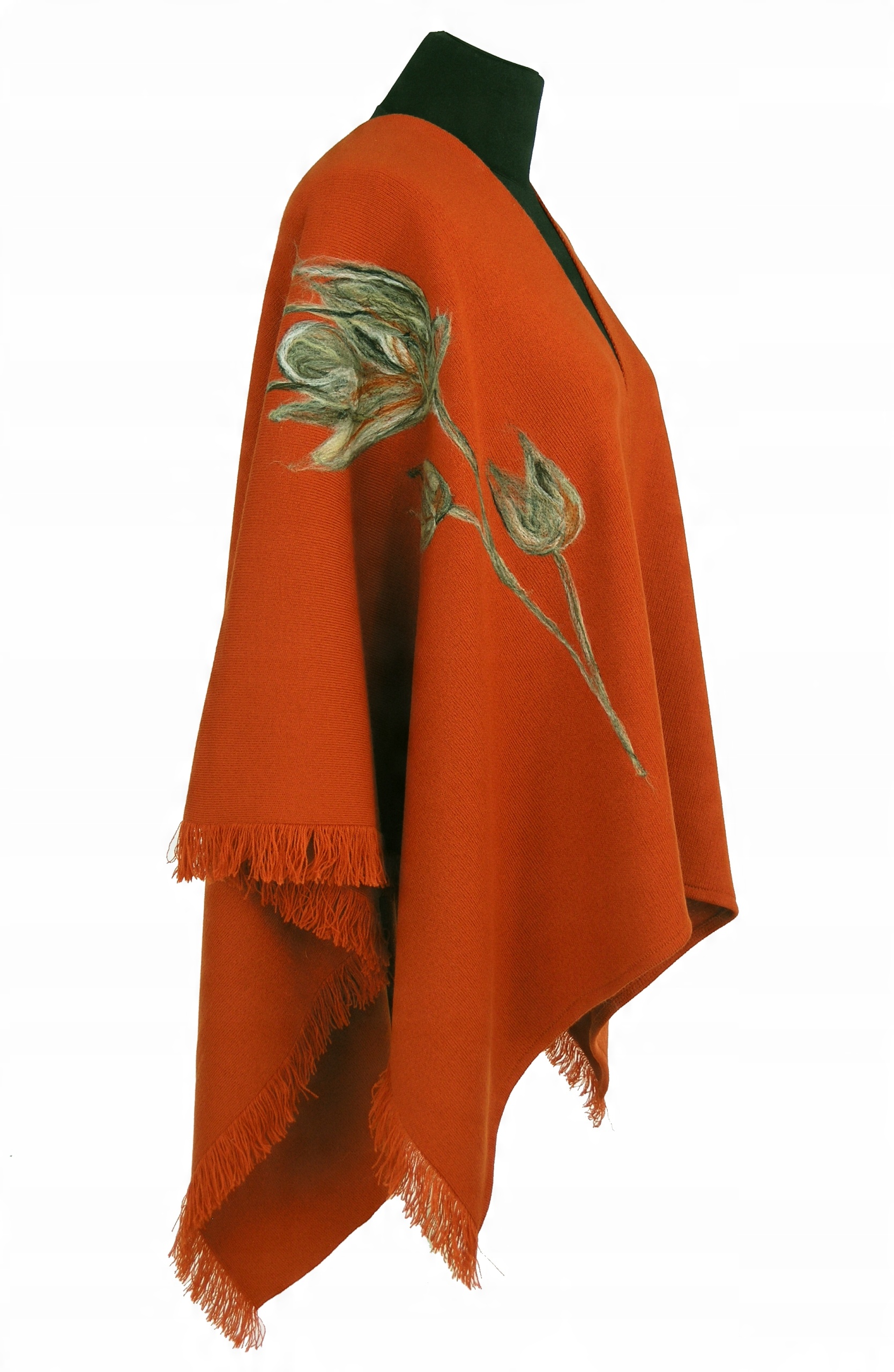 

Ponczo Chusta Z Haftem rudy koral R. Uni 42 56