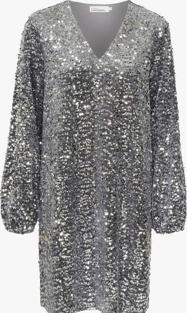 Karen By Simonsen Šaty flitry stříbrná, velikost Xs