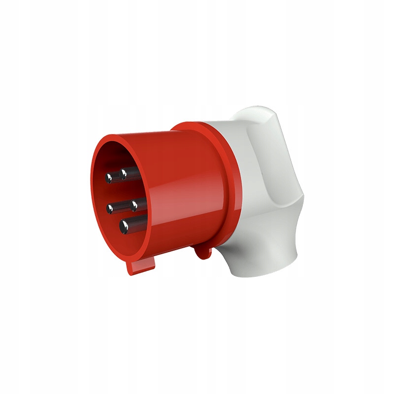 Úhlová zástrčka 32A 5P 400V IP44 Červená Průmyslové šroubové svorky