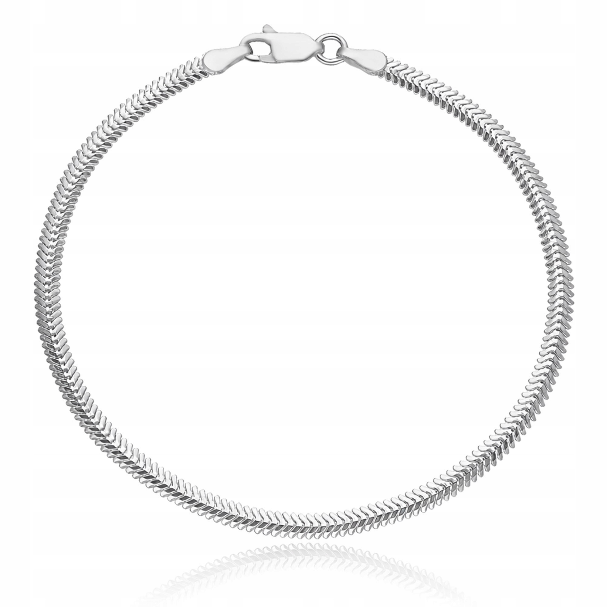 Stříbrný náramek Zmijka 925 dámský hladký elegantní klasický 19 Cm