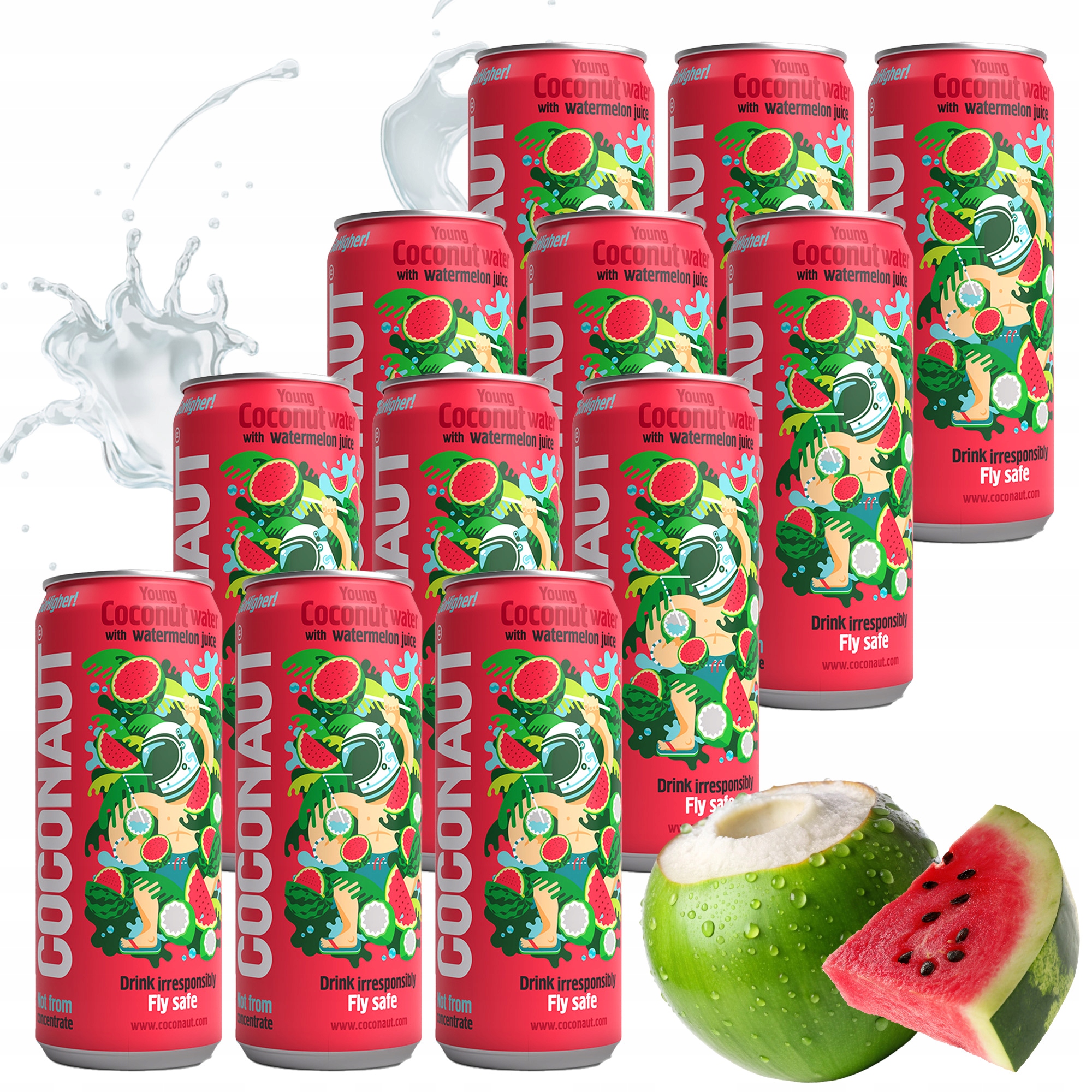 Levně Nesycená Přírodní Kokosová Voda Coconaut S Příchutí Melounu 0,32 Watermelon