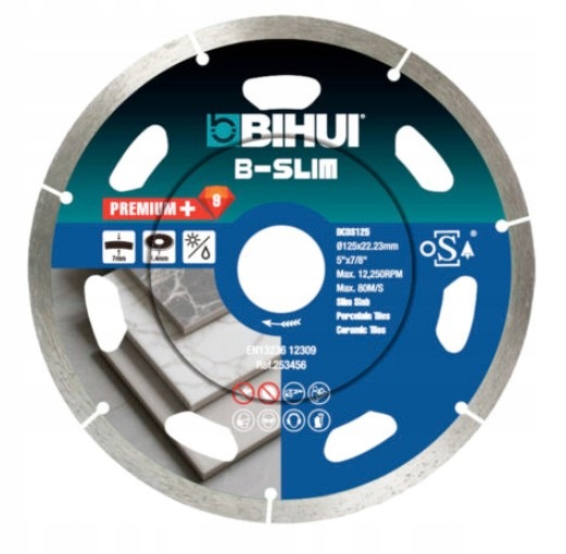 Bihui Diamantový kotouč DCDS125 Segmentový Pro Řezání Dlaždic Úzký 125 MM