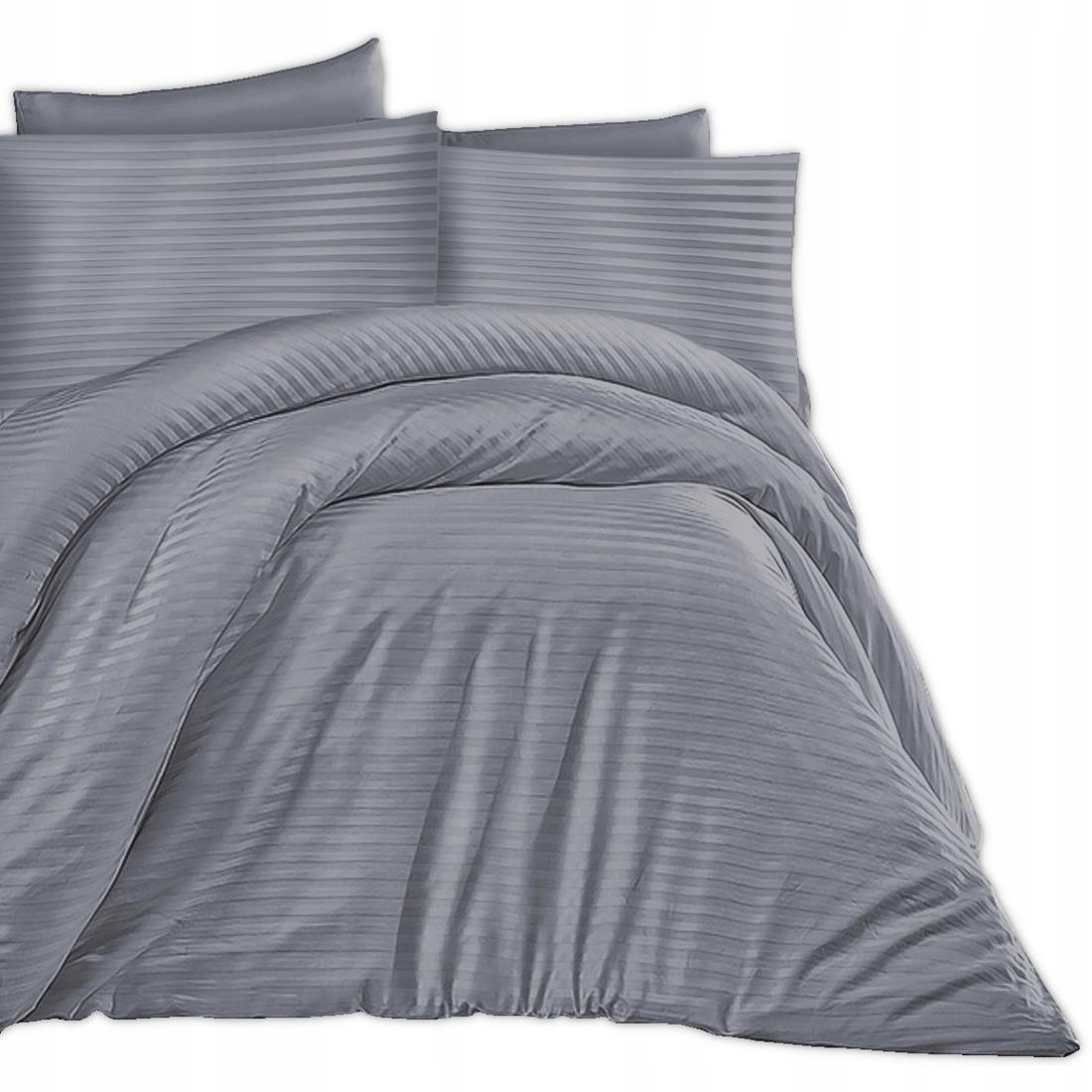 Posteľná Bielizeň bavlnená saténová damašková 160x200 antracitová