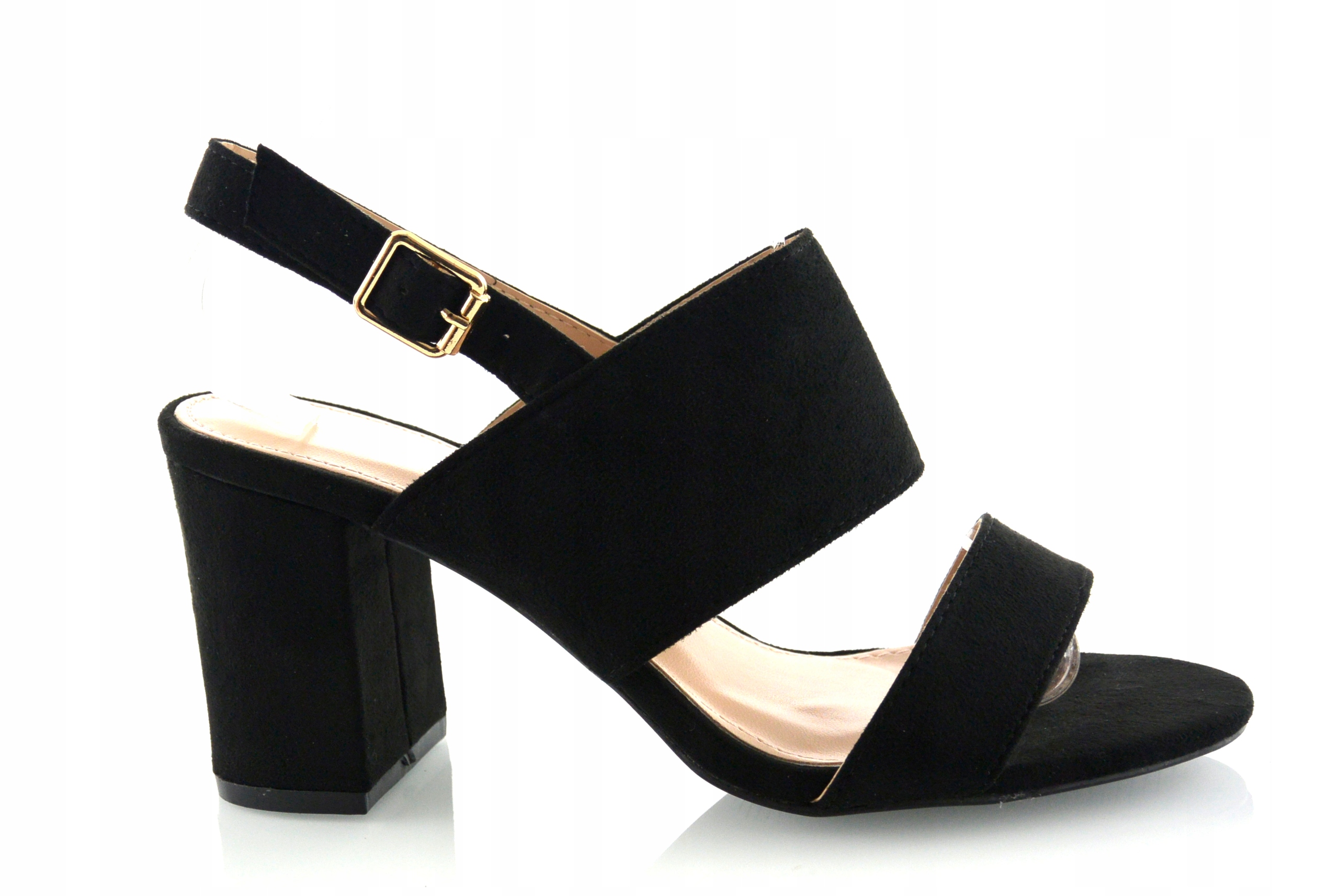 

Wygodne Czarne Damskie Sandały Na Słupku r38